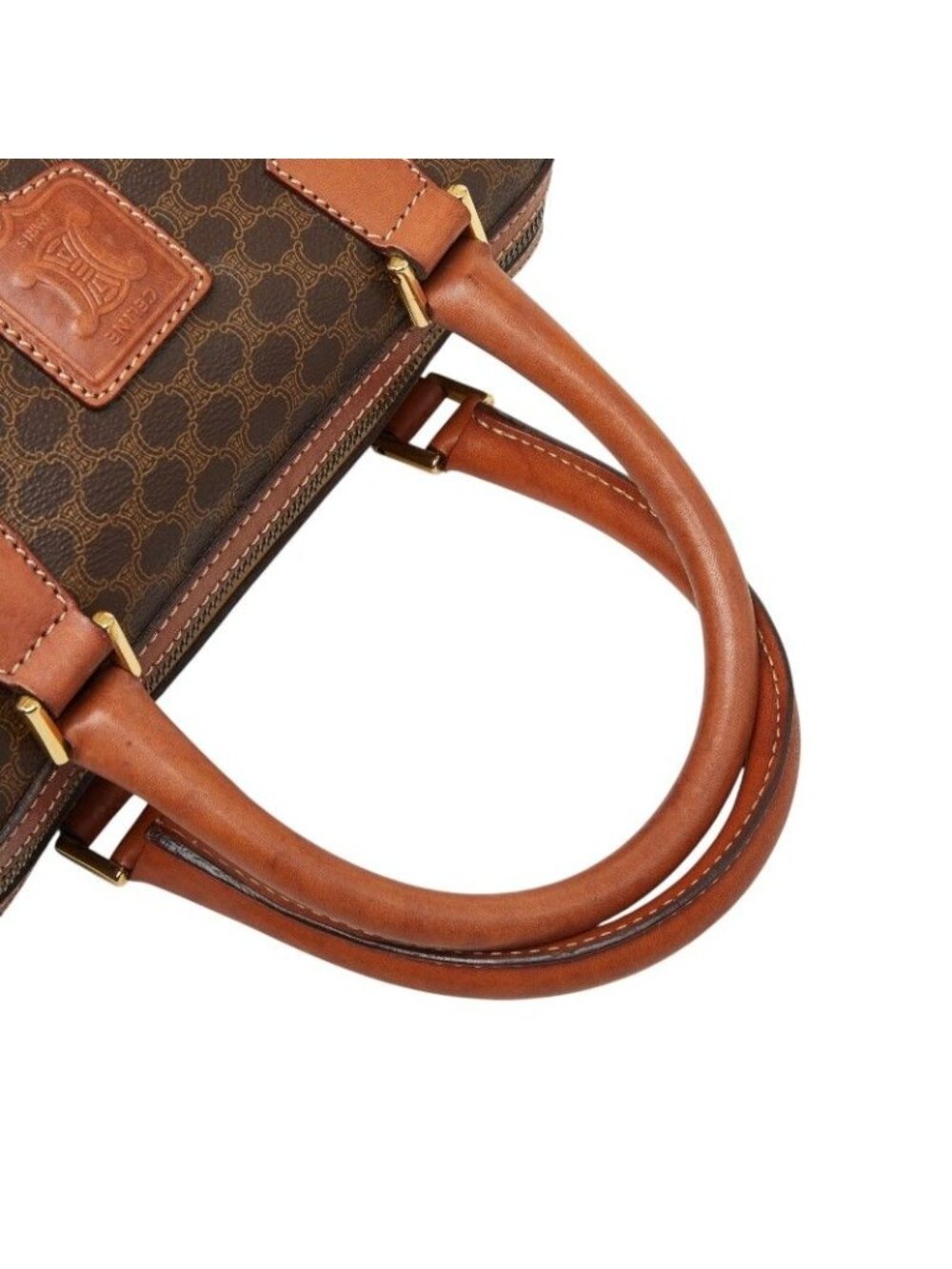 ★SOLD★ Celine Macadam Mini Boston Bag Brown Leather - Picture 8 of 10